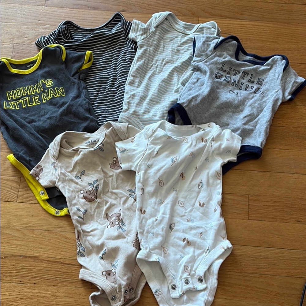 Carter's Black and Gray Bodysuits One Pieces